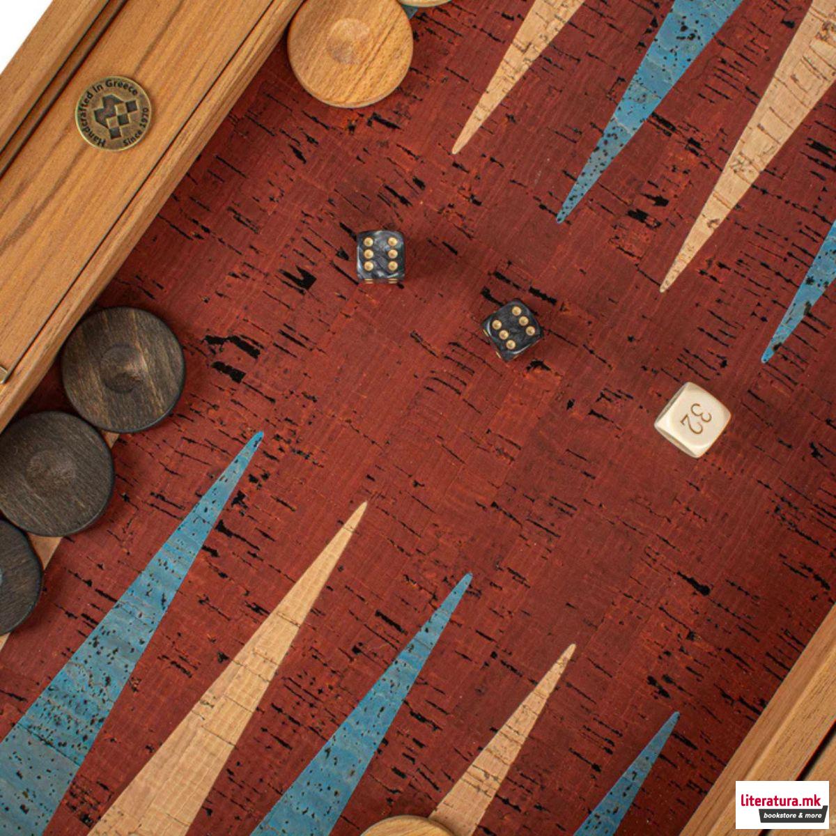 Сет за табла, Premium Handcrafted Red Natural Cork 