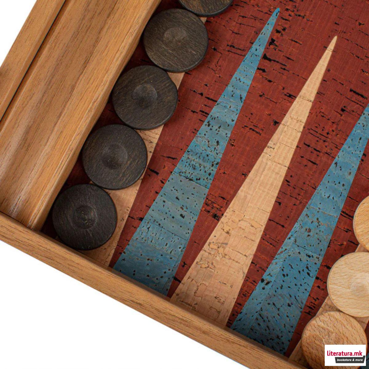 Сет за табла, Premium Handcrafted Red Natural Cork 