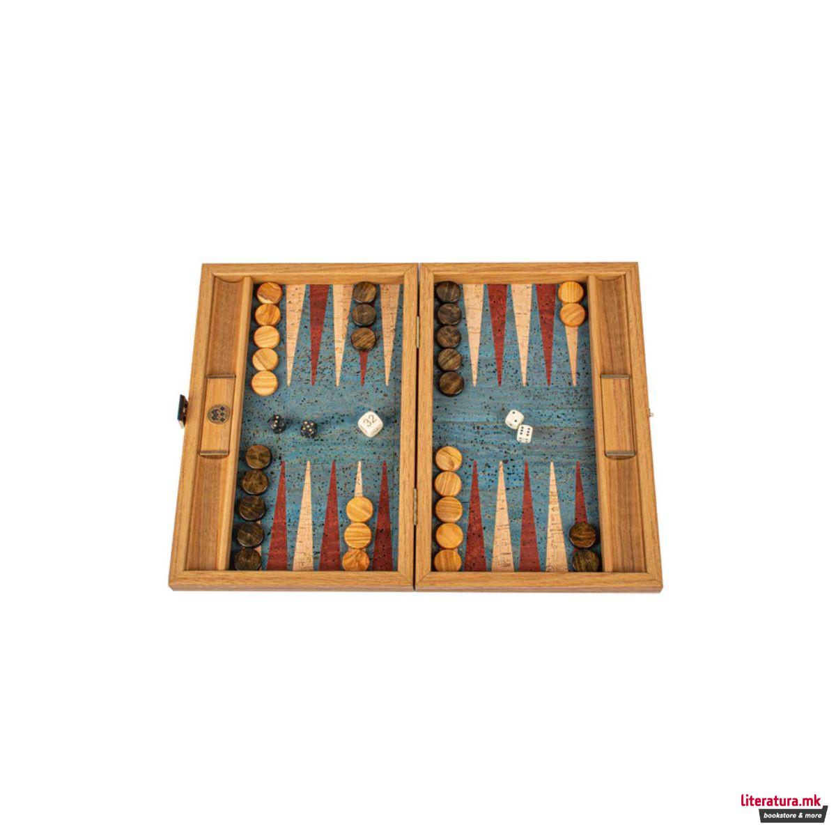 Сет за табла, Premium Handcrafted Turquoise Natural Cork 