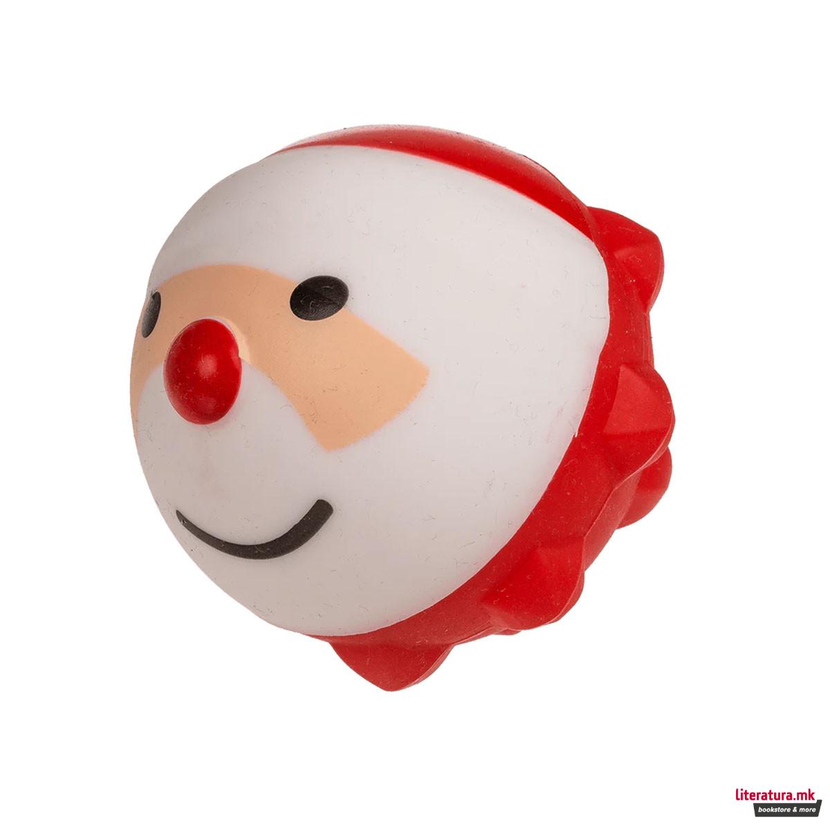 Анти-стрес топче со LED, Xmas Squeeze Pops, 3 дизајни 