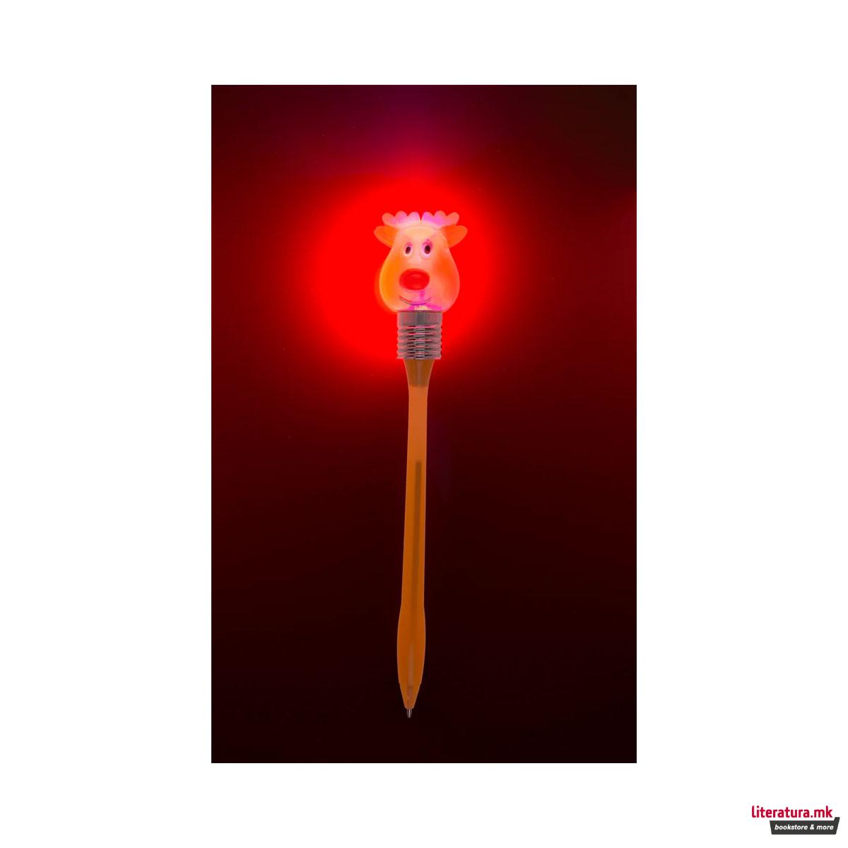 Пенкало со фигура со LED, Christmas, 4 дизајни 