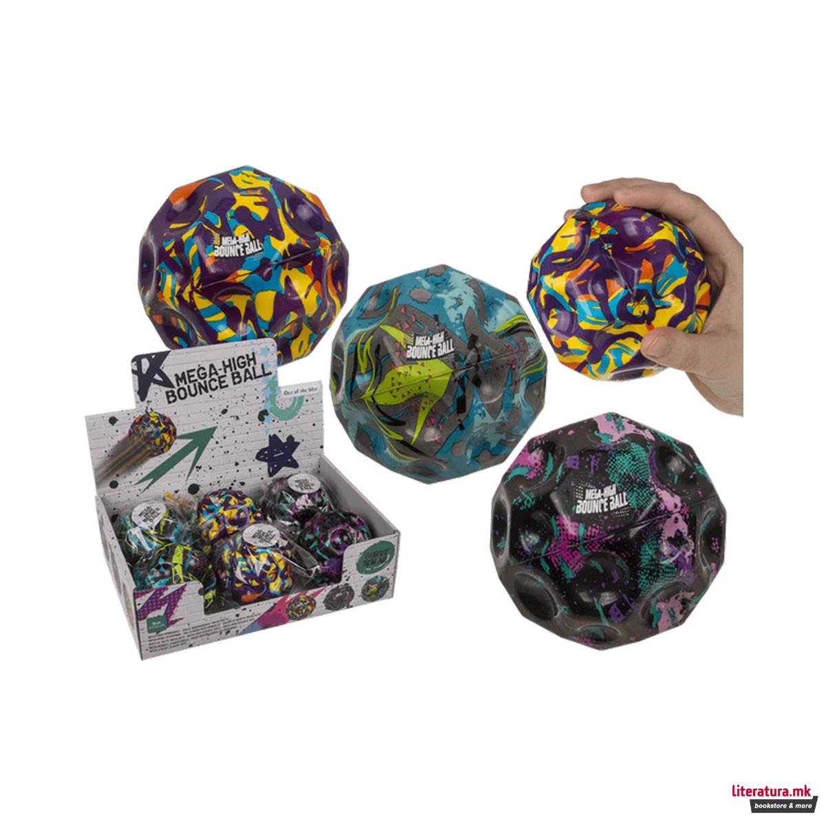 Гумено топче-скокалче Mega High Bounce Ball, 10cm 