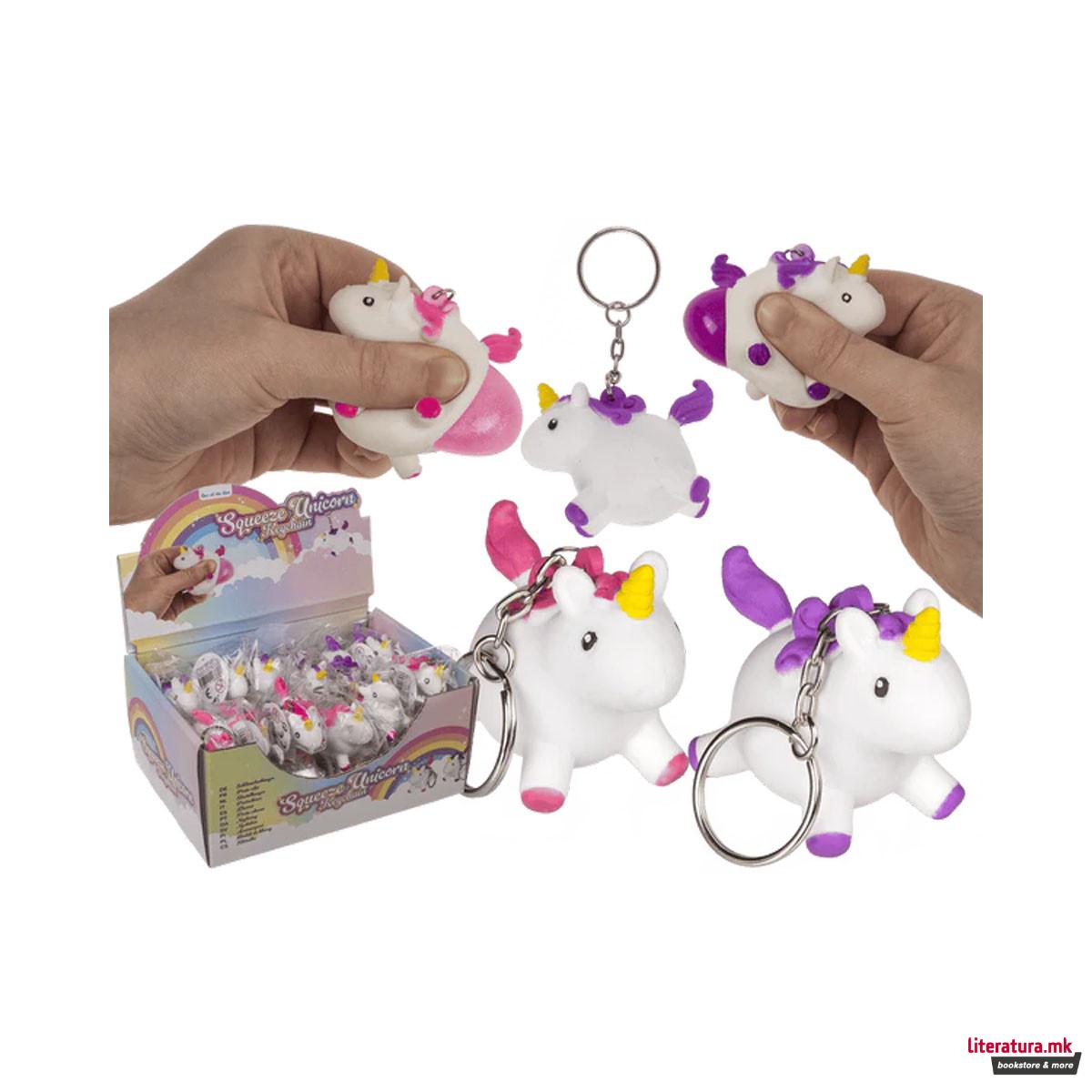 Гумен приврзок за клучеви, Squeeze Unicorn II, 2 бои 