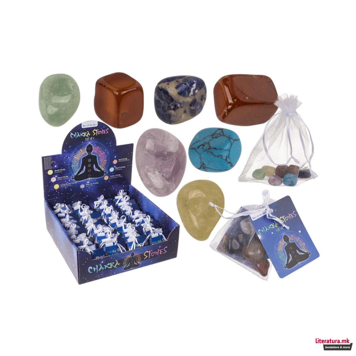 Сет од 7 чакра камчиња во проѕирна вреќичка 