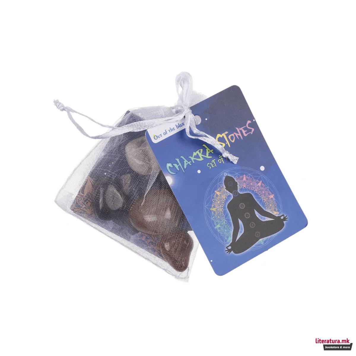 Сет од 7 чакра камчиња во проѕирна вреќичка 