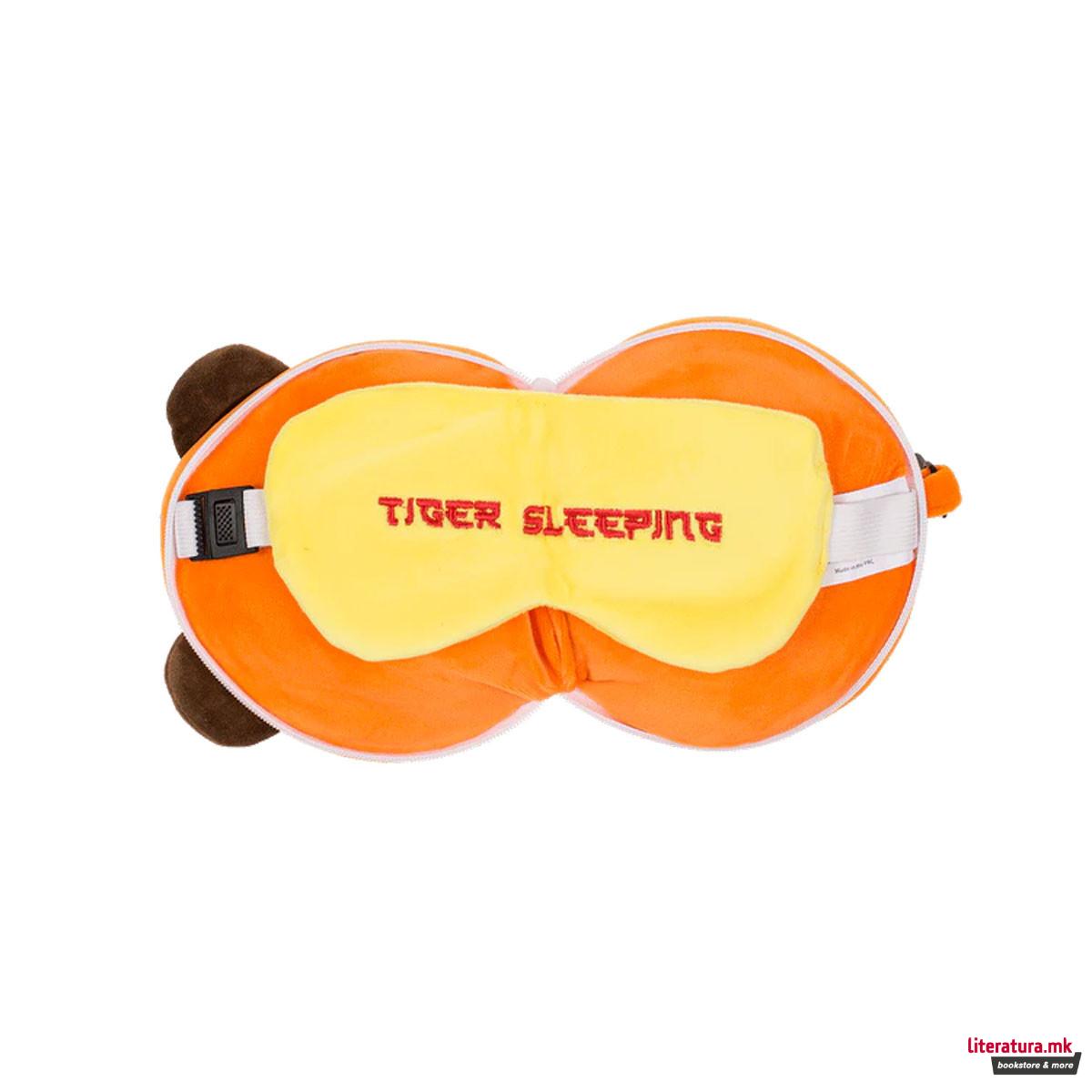 Детска перница за патување + маска за очи Tiger 