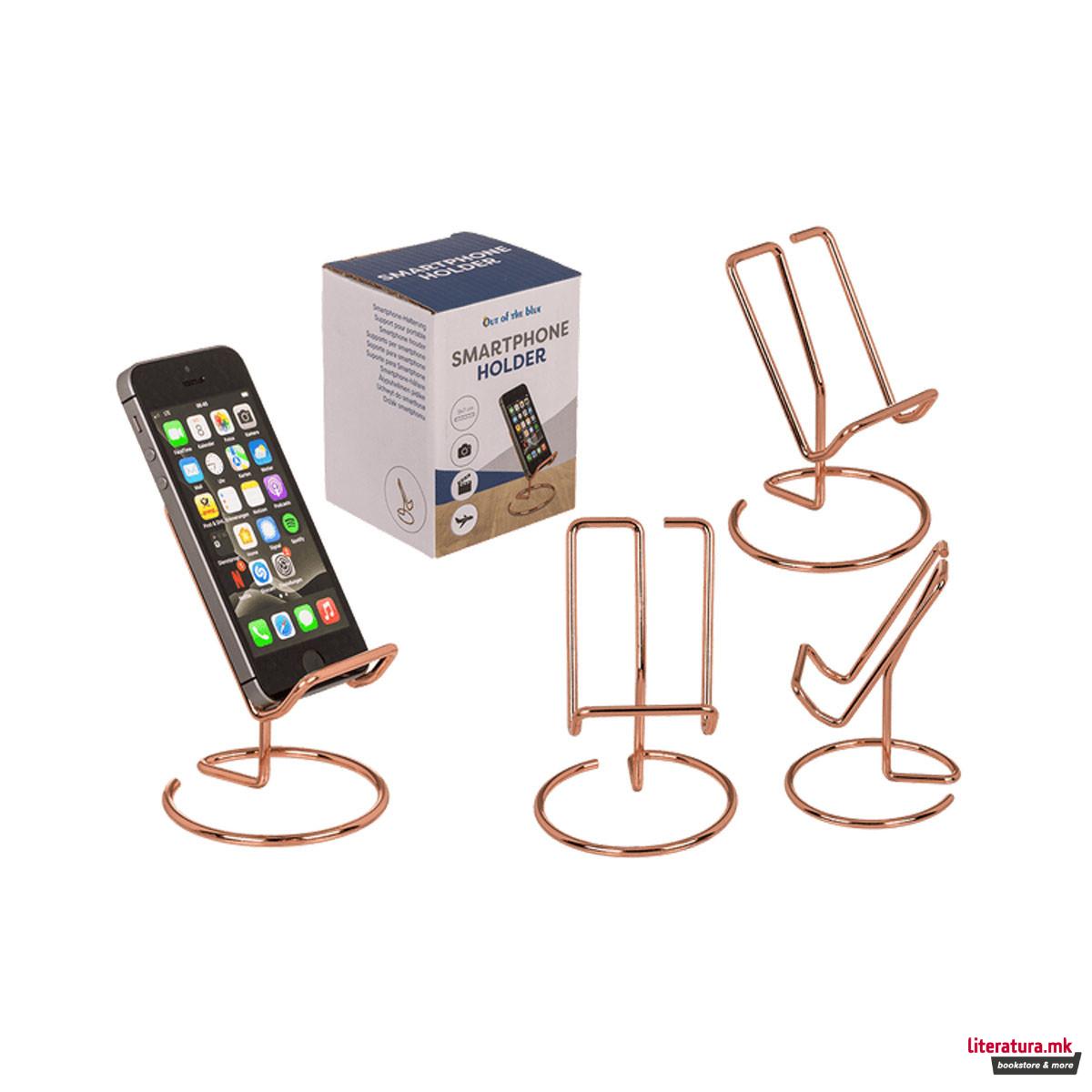 Метален држач за телефон, rose gold 