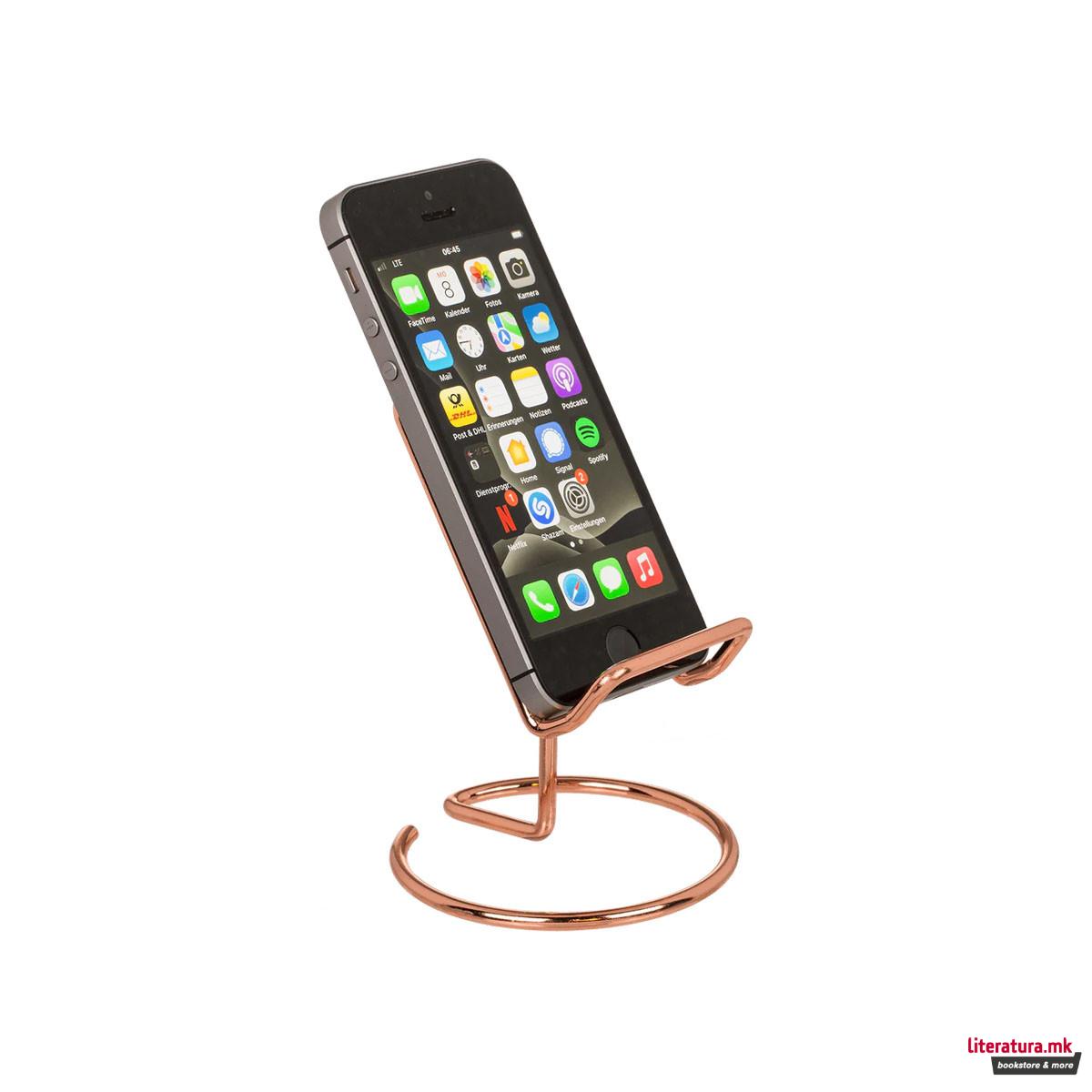 Метален држач за телефон, rose gold 