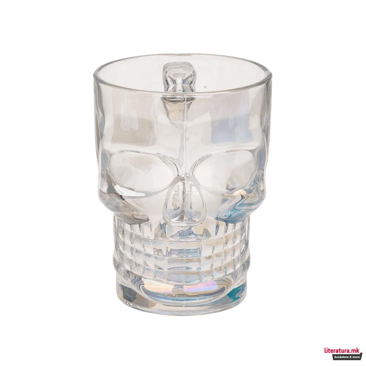 Стаклена чаша Skull, 500ml 