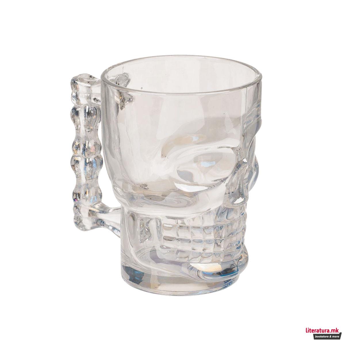 Стаклена чаша Skull, 500ml 