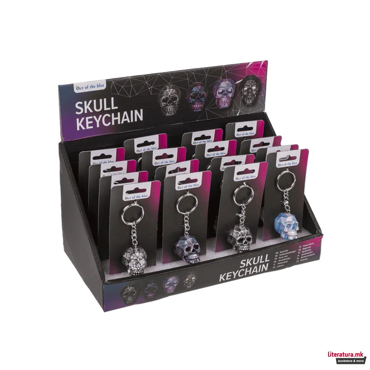 Приврзок за клучеви Skull, 4 бои 