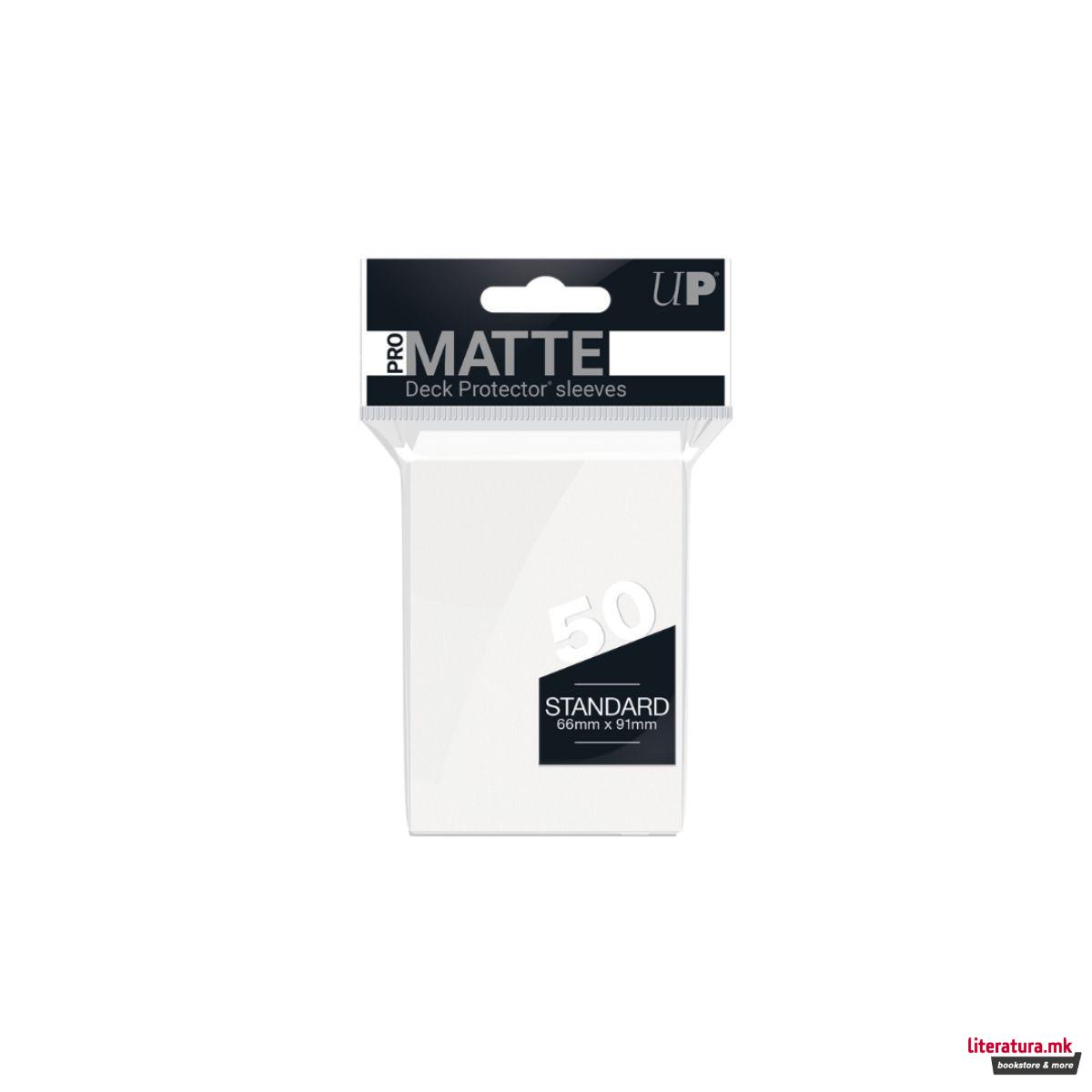 Заштитна футрола за Pokemon карти 'Ultra PRO Matte 50ct Std. Deck White Bundle' 
