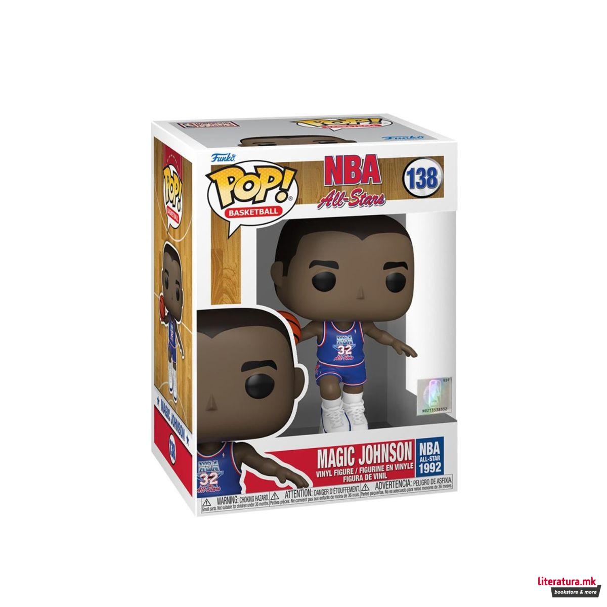 Фигура, Pop! Basketball, NBA All Stars - Magic Johnson (Blue All Star Uni 1992) 