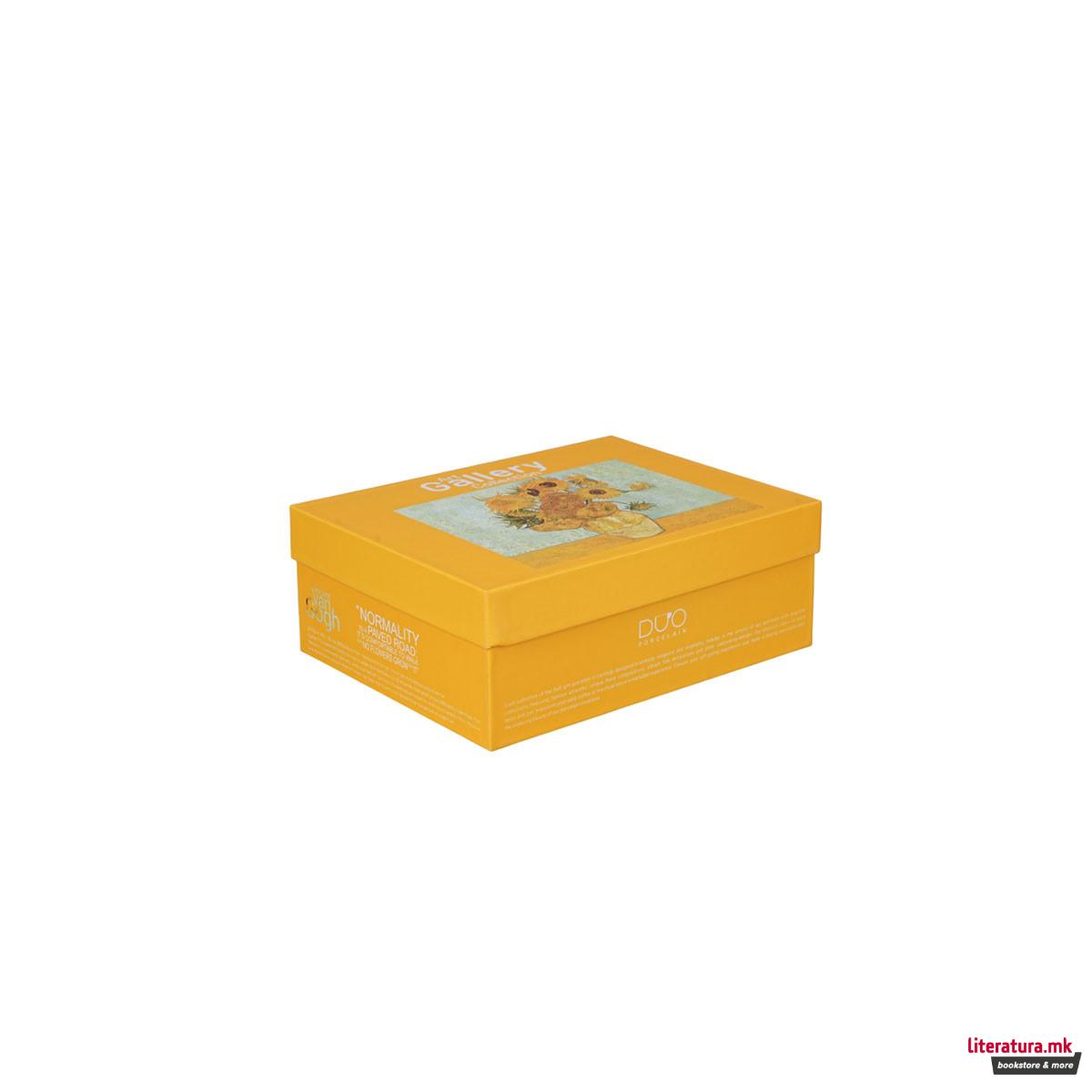 Сет од 2 шолји за еспресо со тацни, Van Gogh - Sunflowers, 110ml 