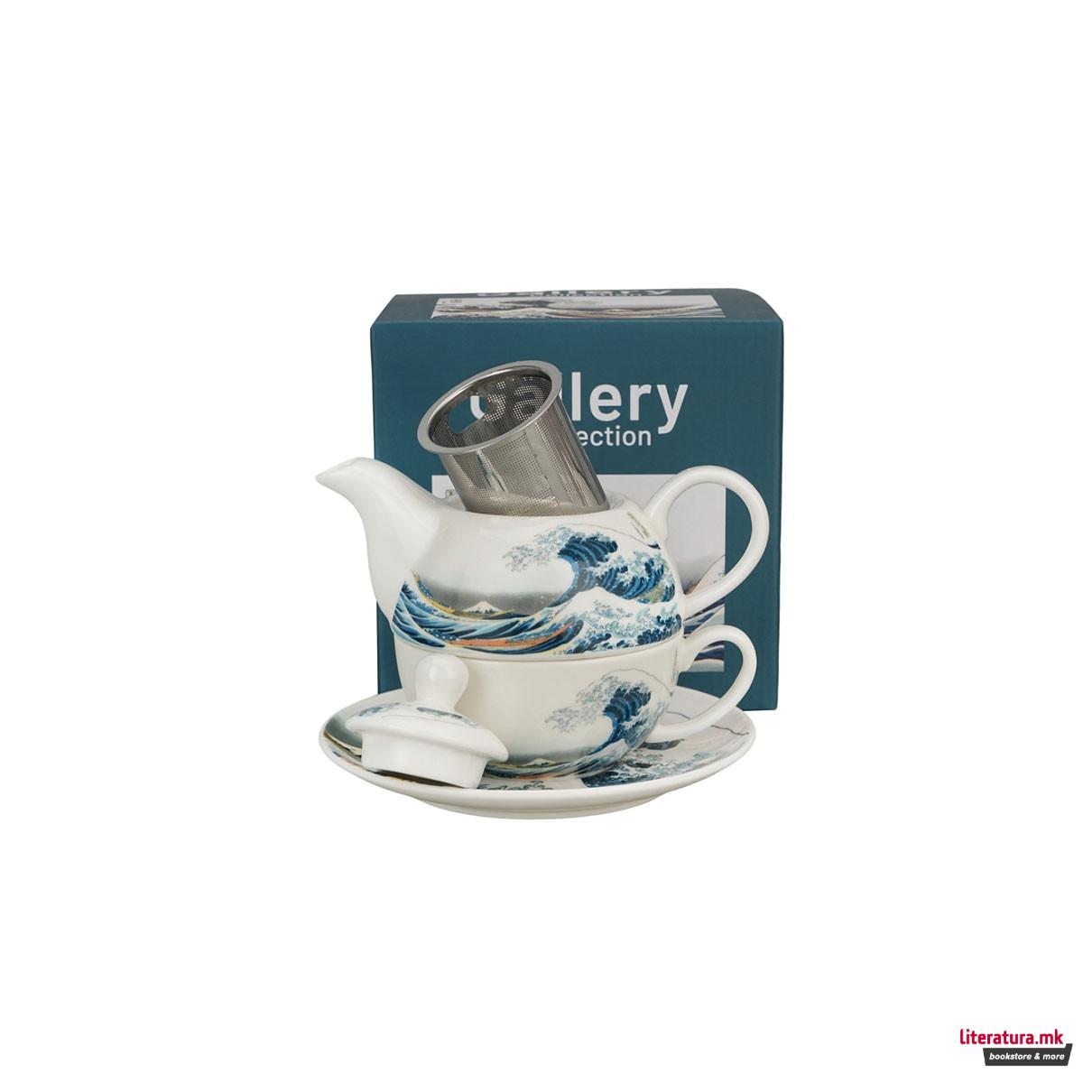 Сет од чајник, шолја и инфузер, Hokusai - The Great Wave of Kanagawa, 300/350 ml 