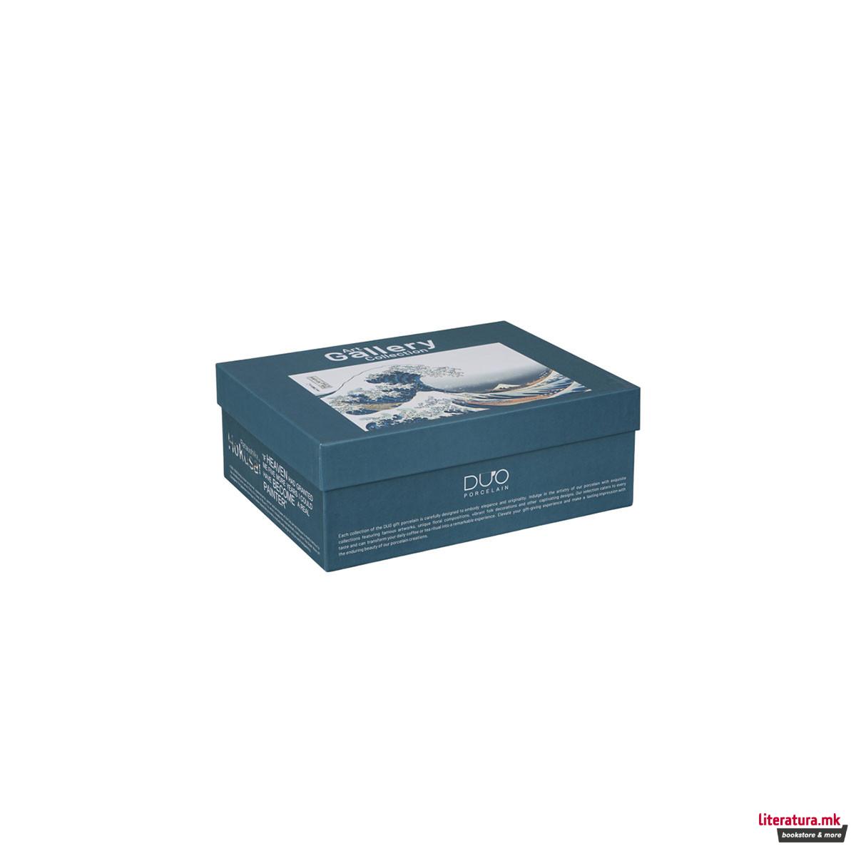 Сет од 2 шолји за еспресо со тацни, Hokusai - The Great Wave of Kanagawa, 110ml 