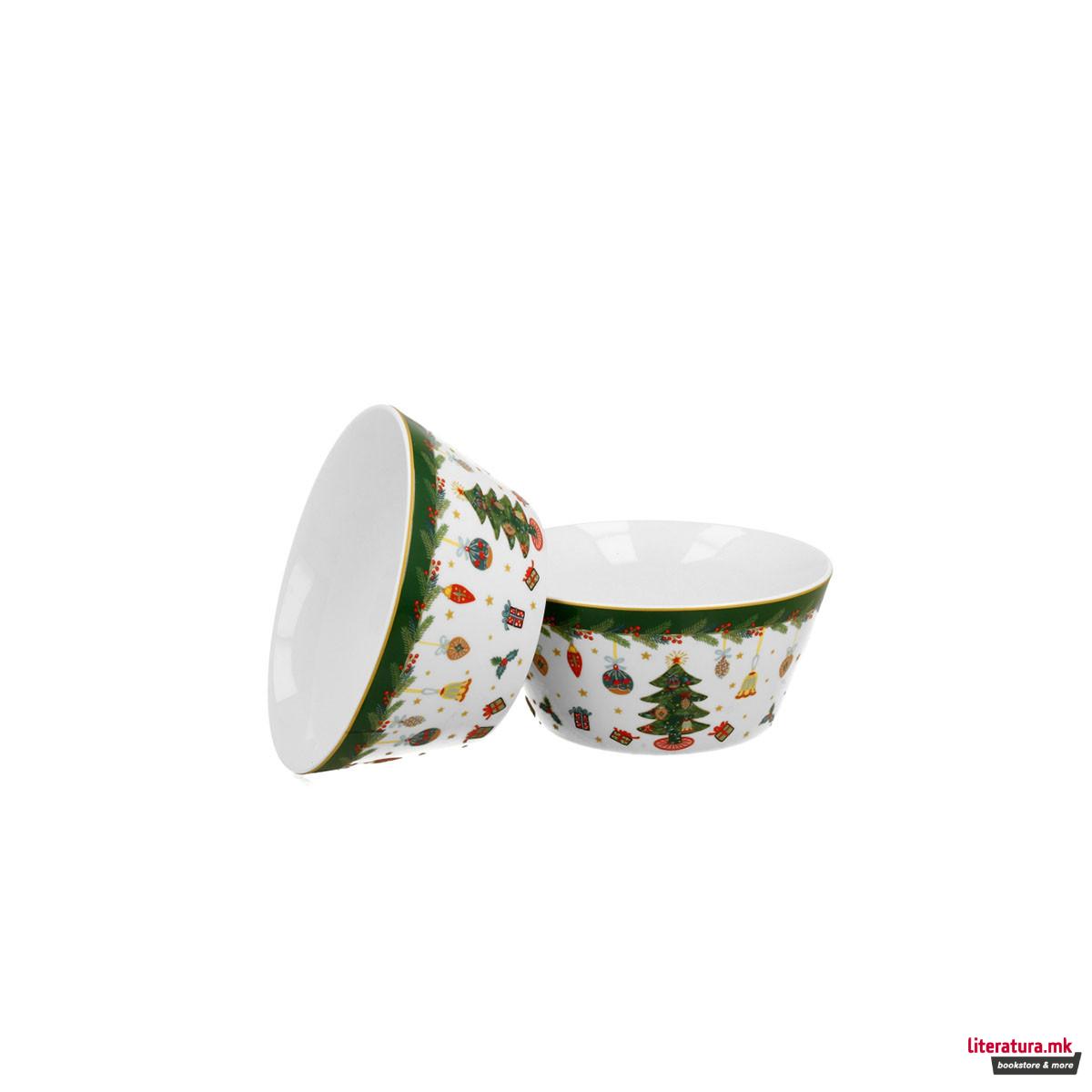 Сет од 2 длабоки чинии, Around Christmas Tree 