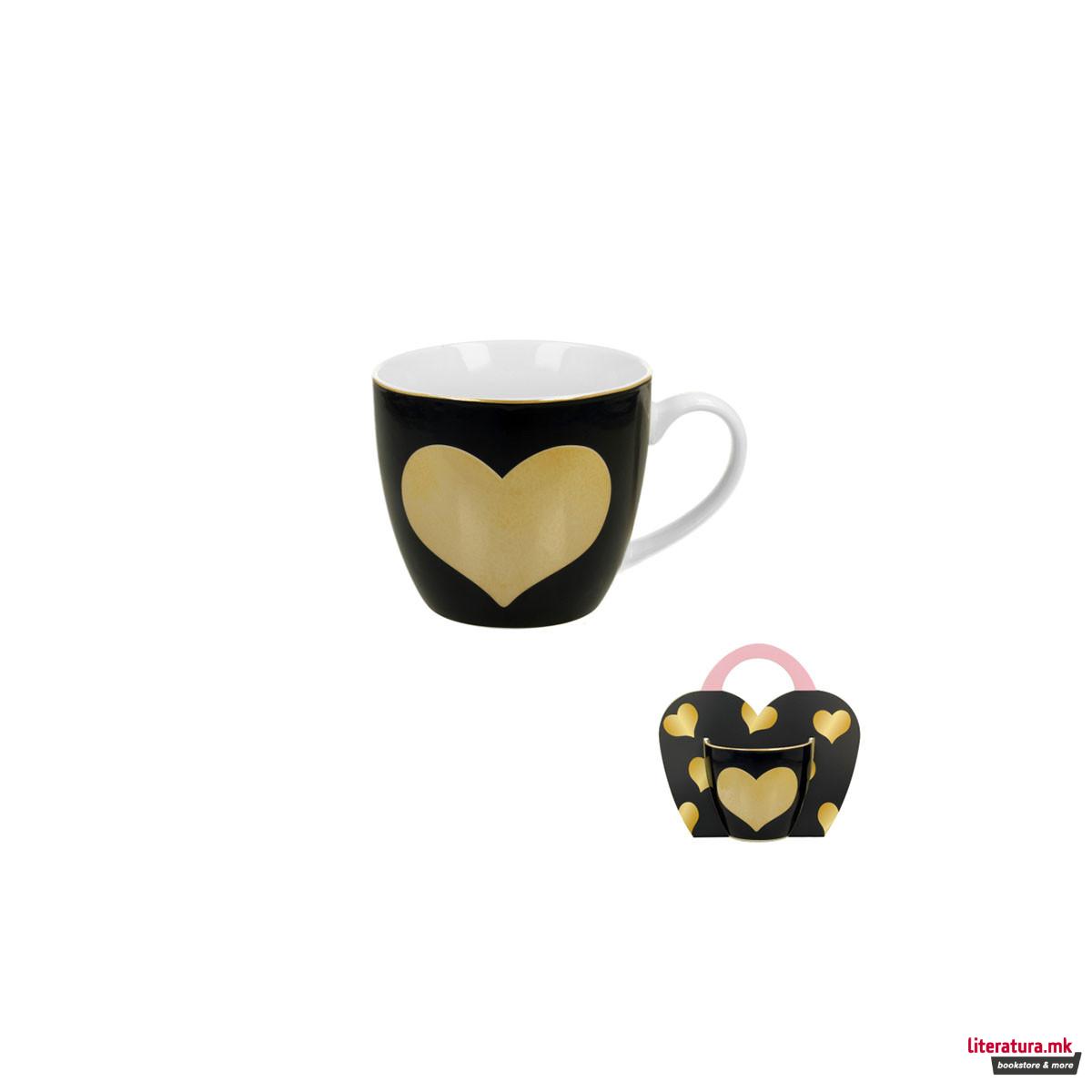 Шолја, Dark Blue Big Heart, 460ml 