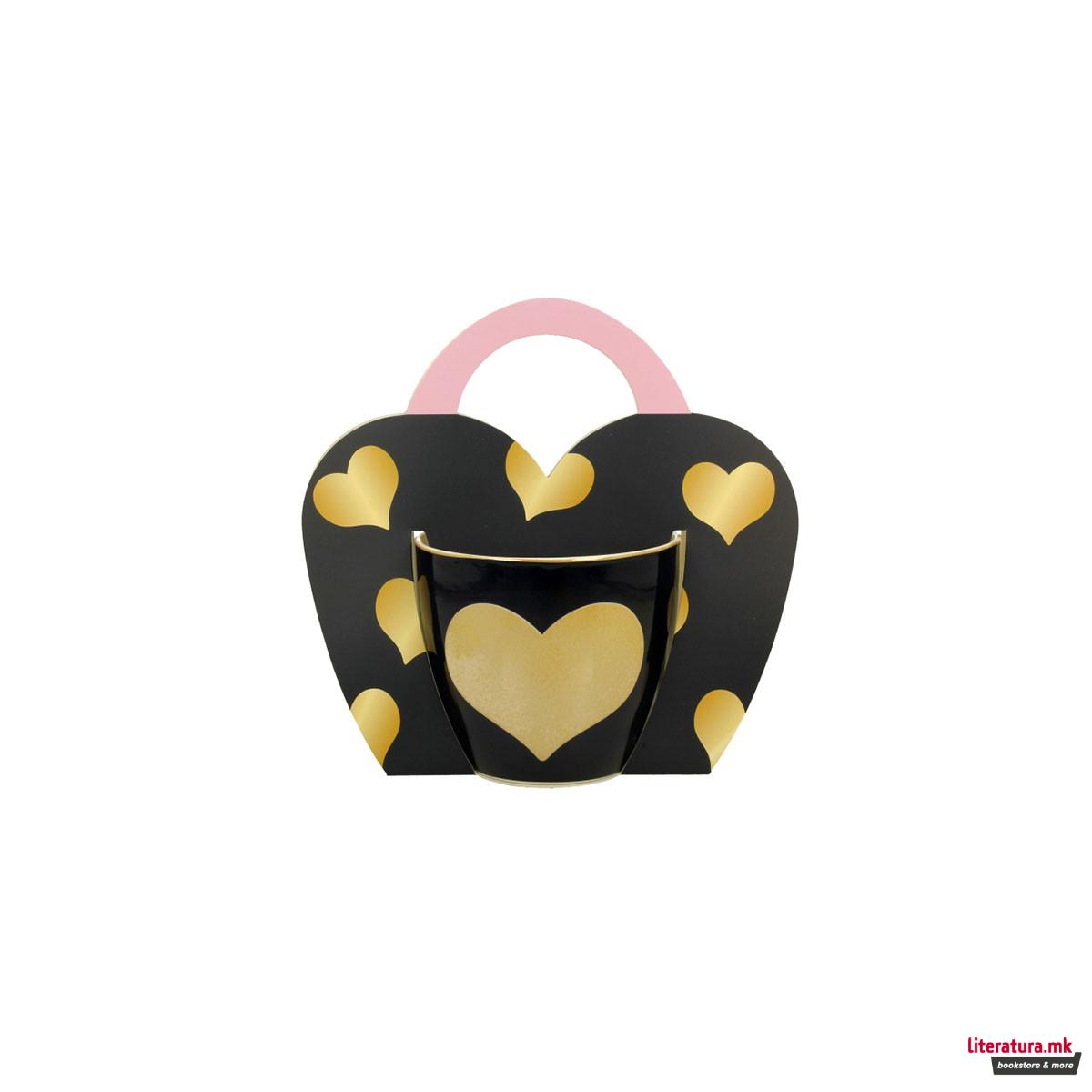 Шолја, Dark Blue Big Heart, 460ml 