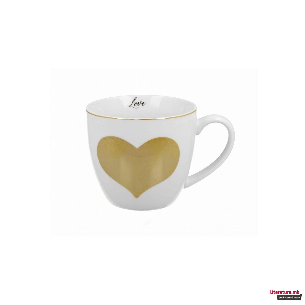 Шолја, Gold Heart, 460ml 