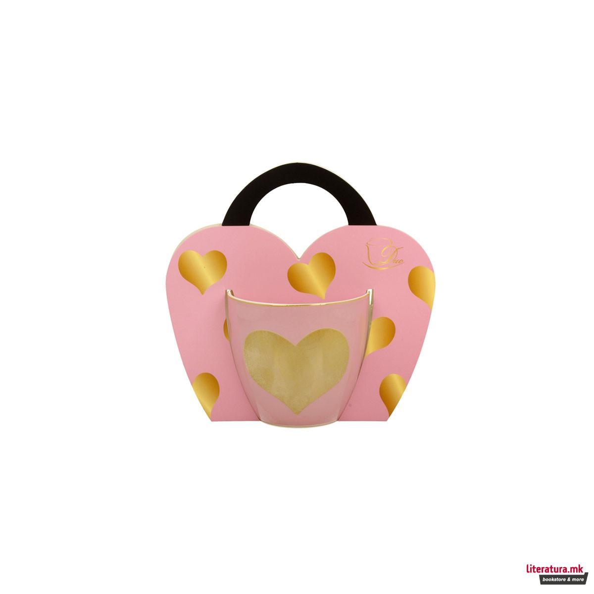 Шолја, Pink Big Heart, 460ml 