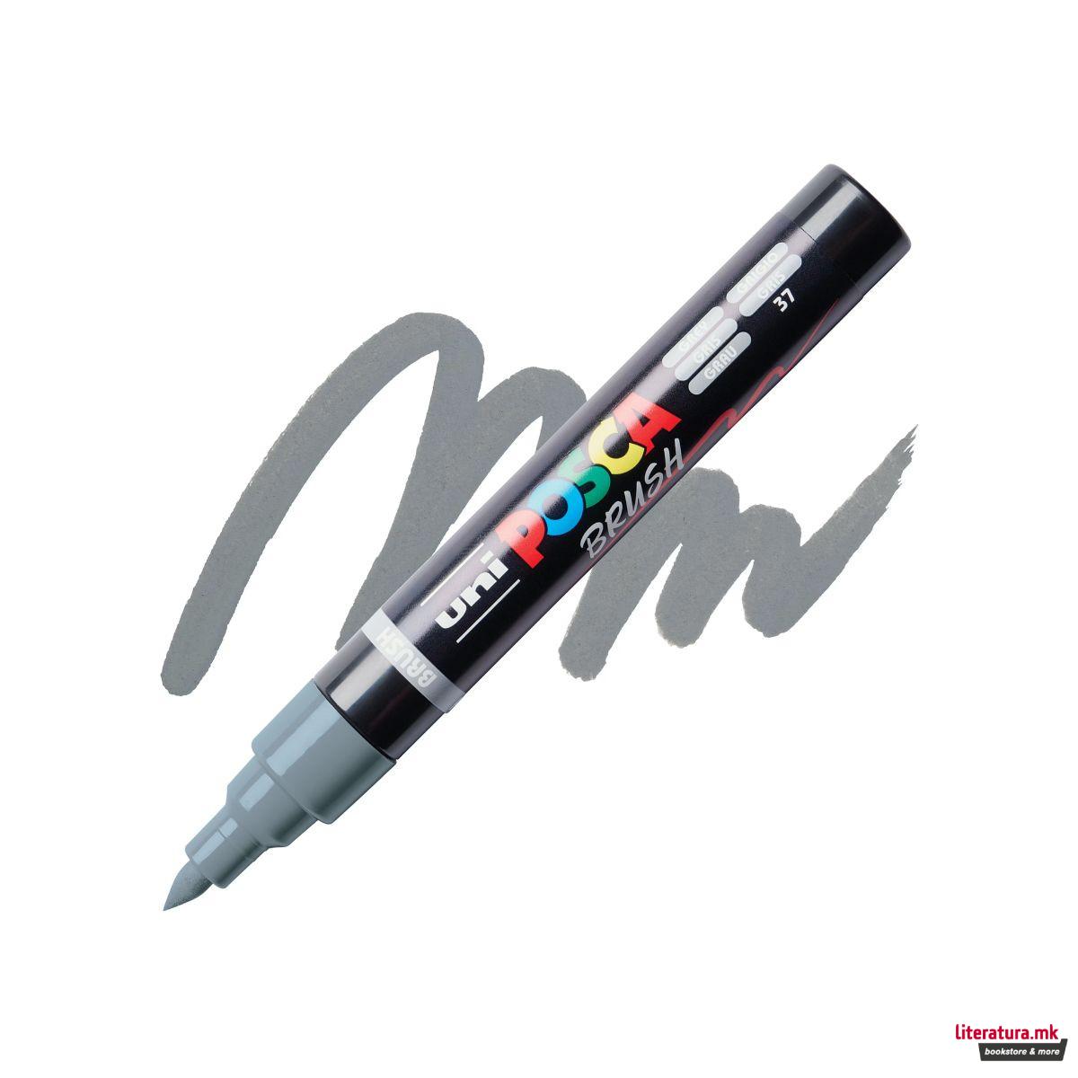 Брашпен, Posca PC-5BR - Grey 