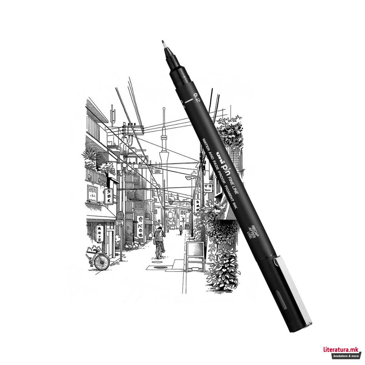 Сет фајнлајнери, Uni Pin - Classic 2, Deep Black, 1/5 