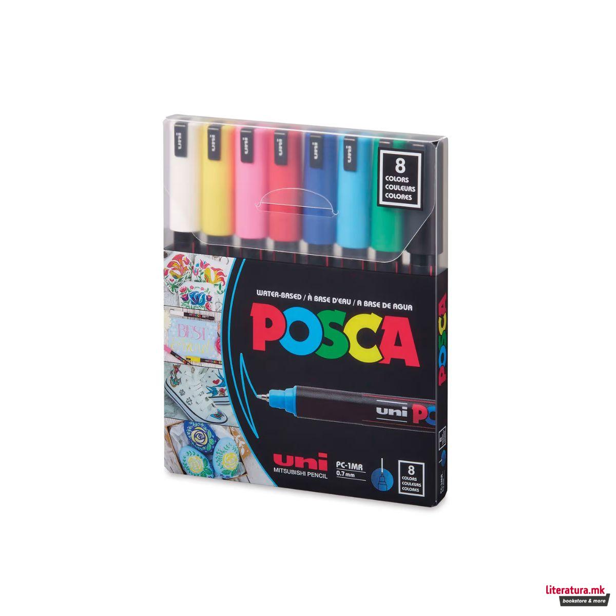 Сет маркери, Posca PC-1MR - Basic Colours, 1/8 