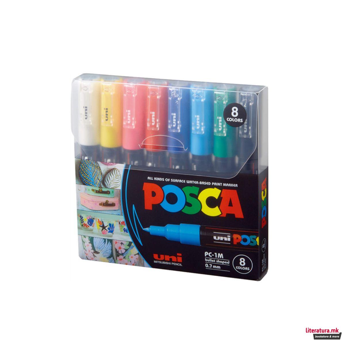 Сет маркери, Posca PC-1М - Basic Colours, 1/8 