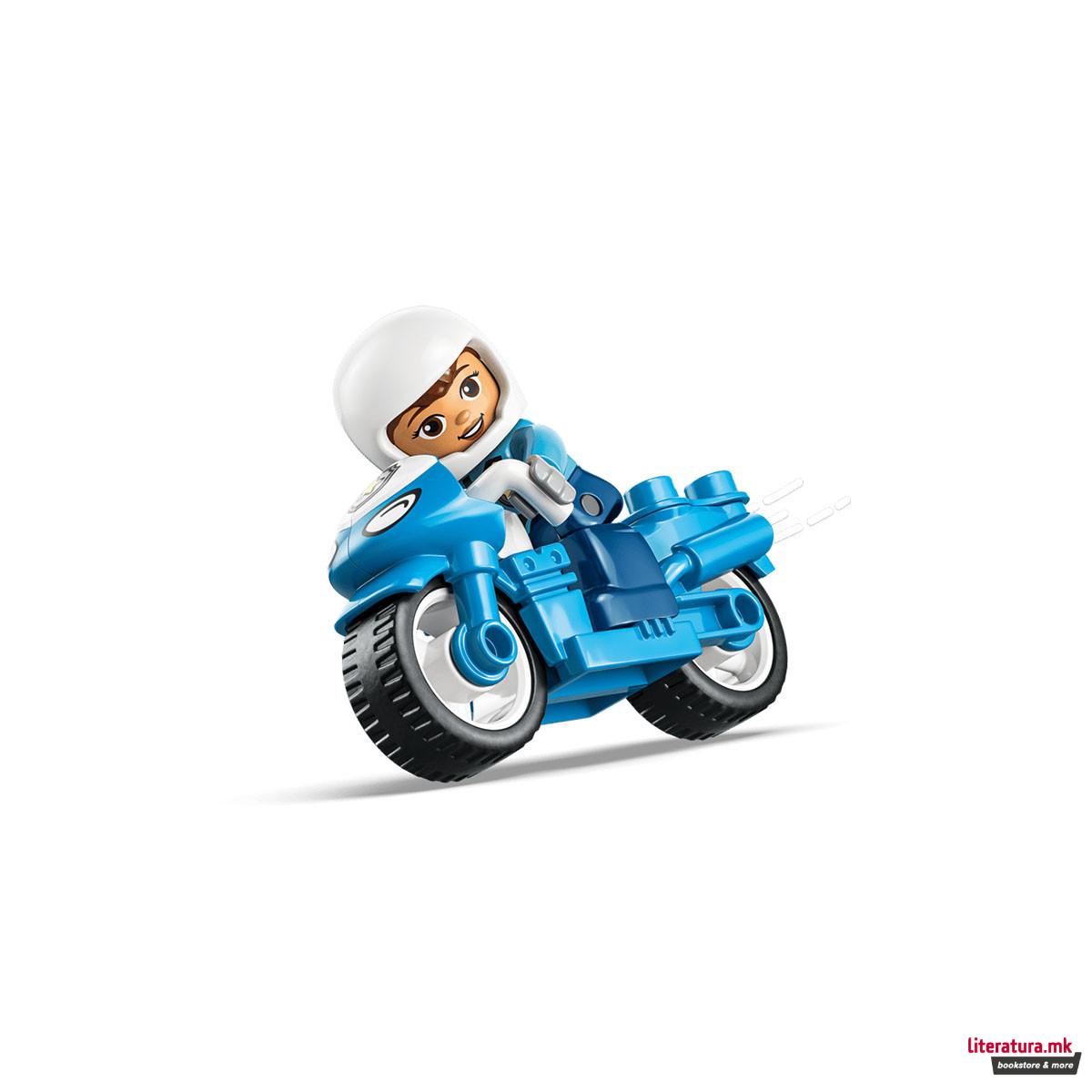 LEGO коцки, Duplo, Blue Police Motorcycle 