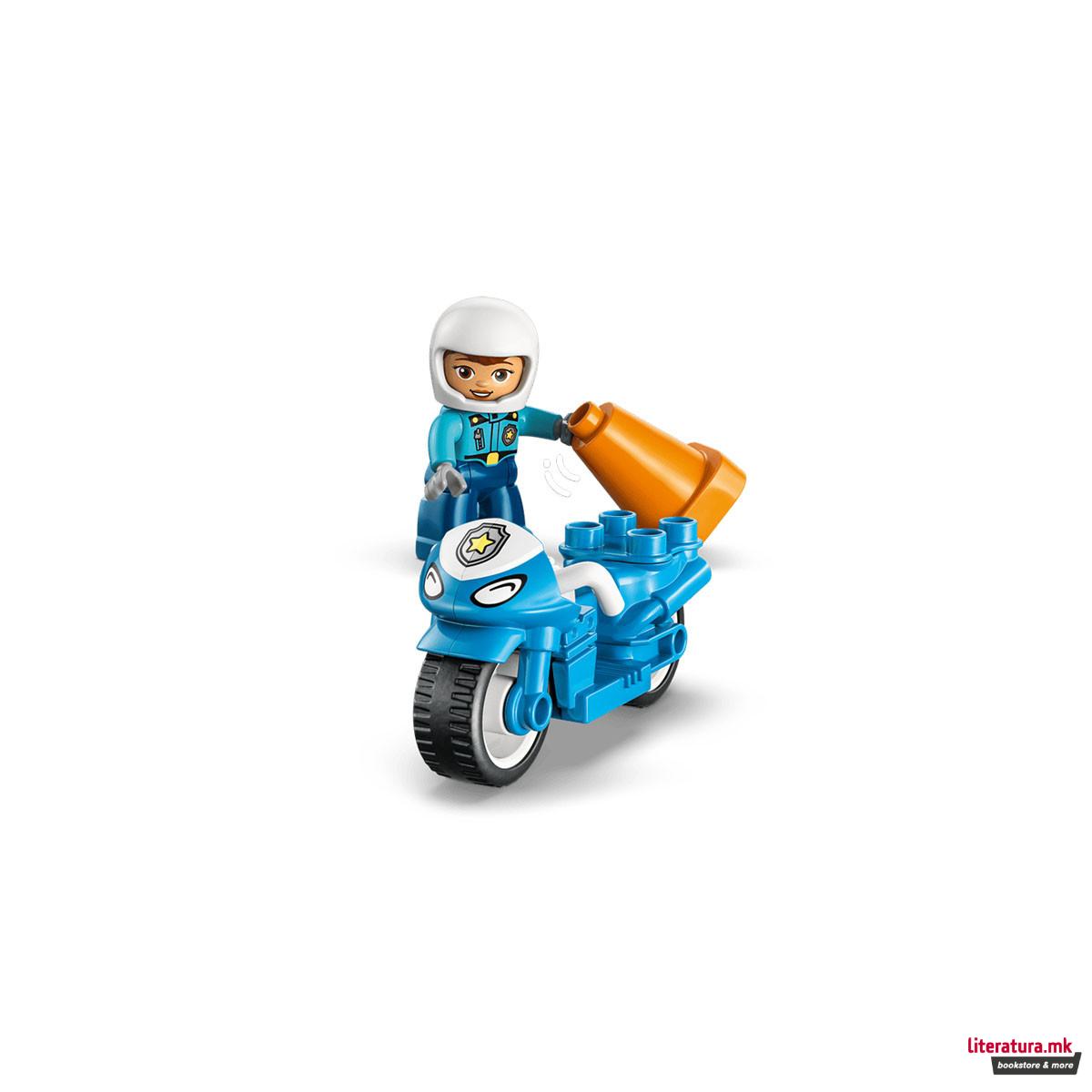 LEGO коцки, Duplo, Blue Police Motorcycle 
