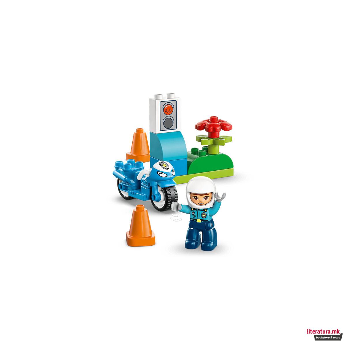 LEGO коцки, Duplo, Blue Police Motorcycle 