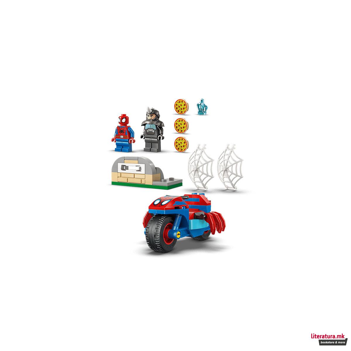 LEGO коцки, Marvel, Spidey on his Motorcycle vs. Rhino 