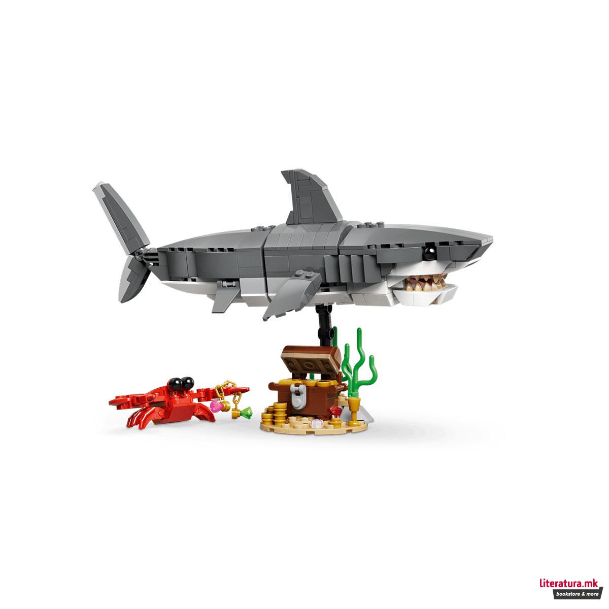 LEGO коцки, Creator 3-in-1, Fierce Shark with a Treasure Chest 