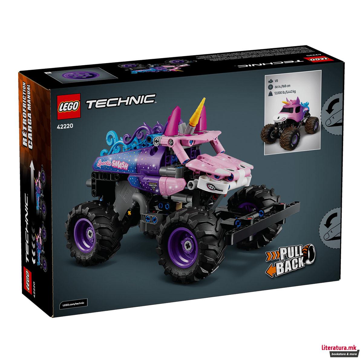 LEGO коцки, Technic, Monster Jam Sparkle Smash Pull-Back 