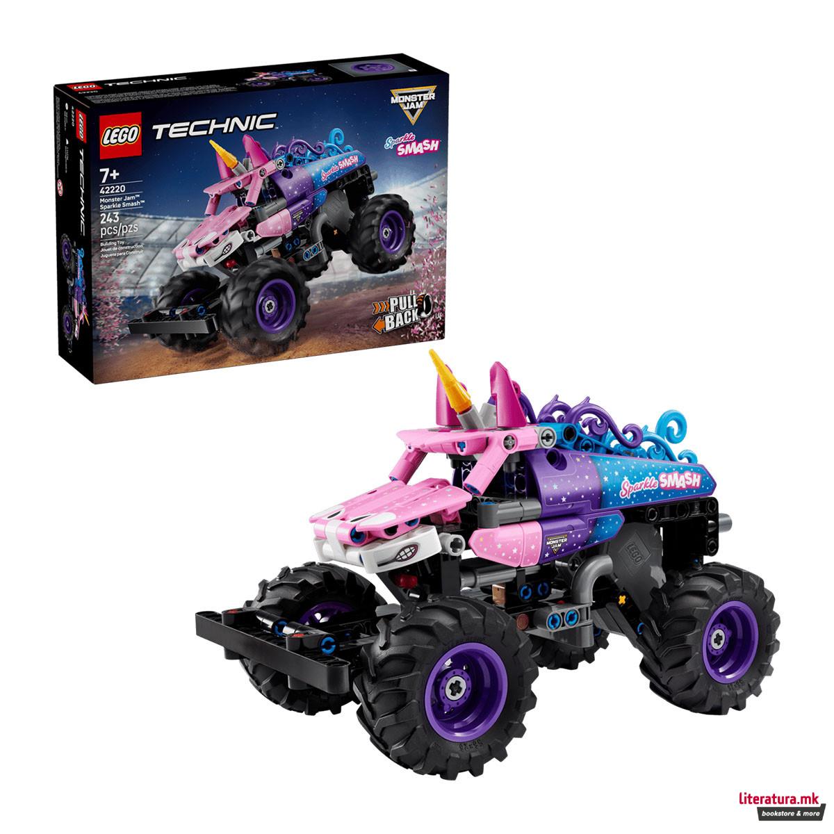 LEGO коцки, Technic, Monster Jam Sparkle Smash Pull-Back 