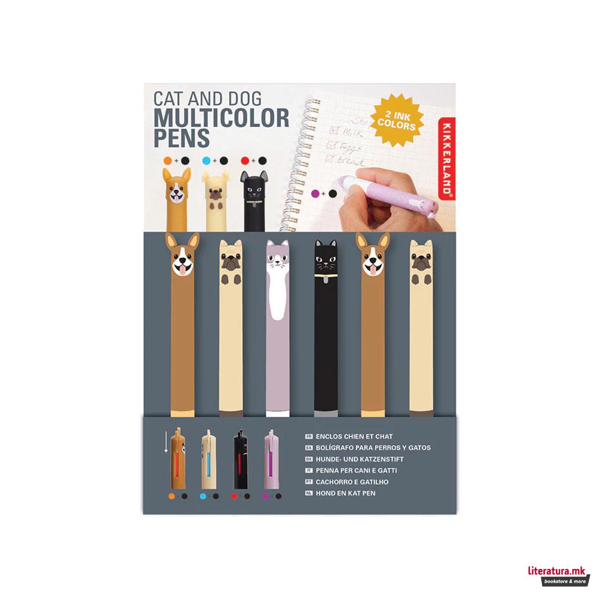 Пенкало со повеќе бои Dog/Cat, 4 дизајни 