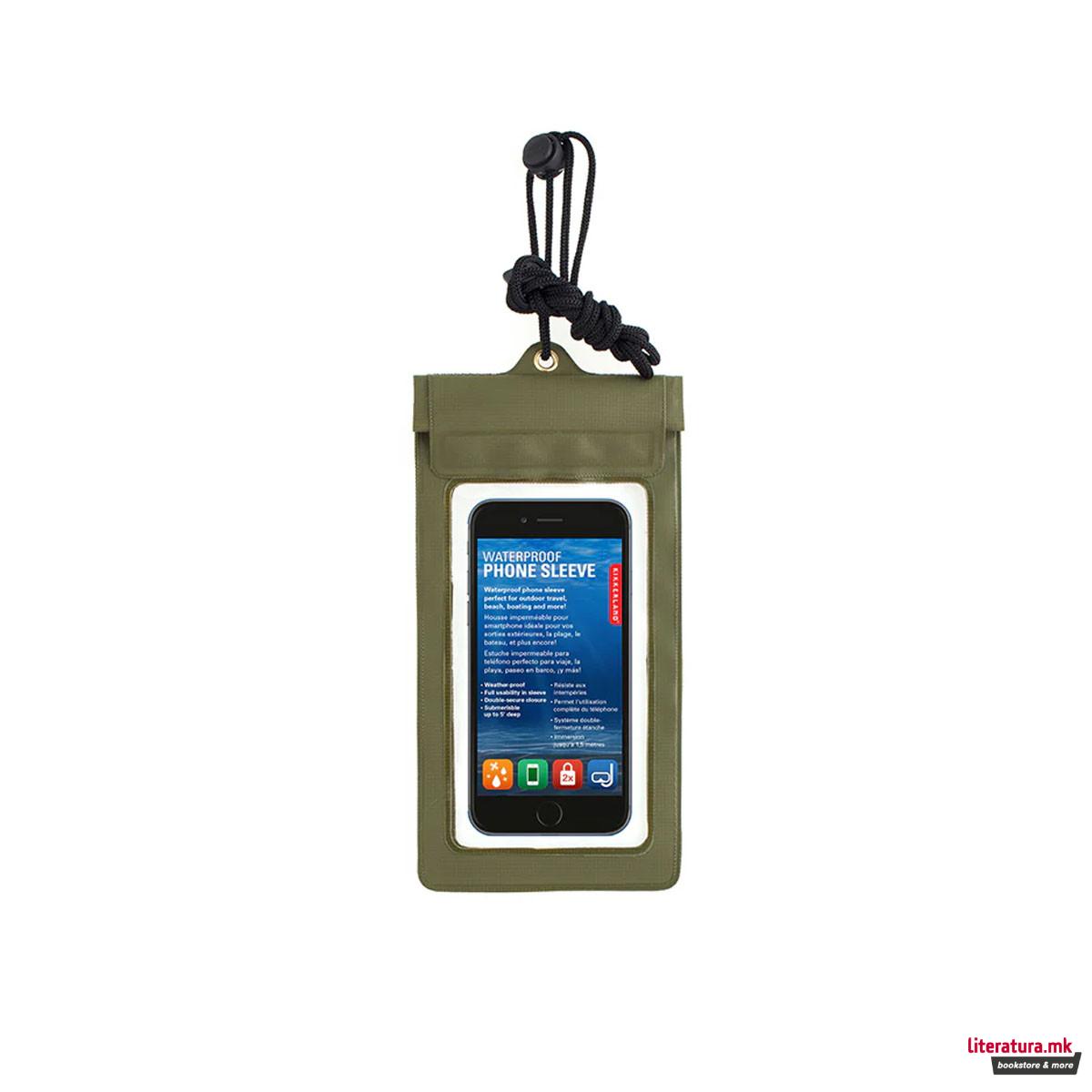 Водоотпорна футрола за телефон - зелена 