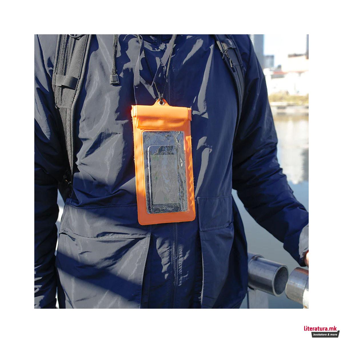 Водоотпорна футрола за телефон - портокалова 