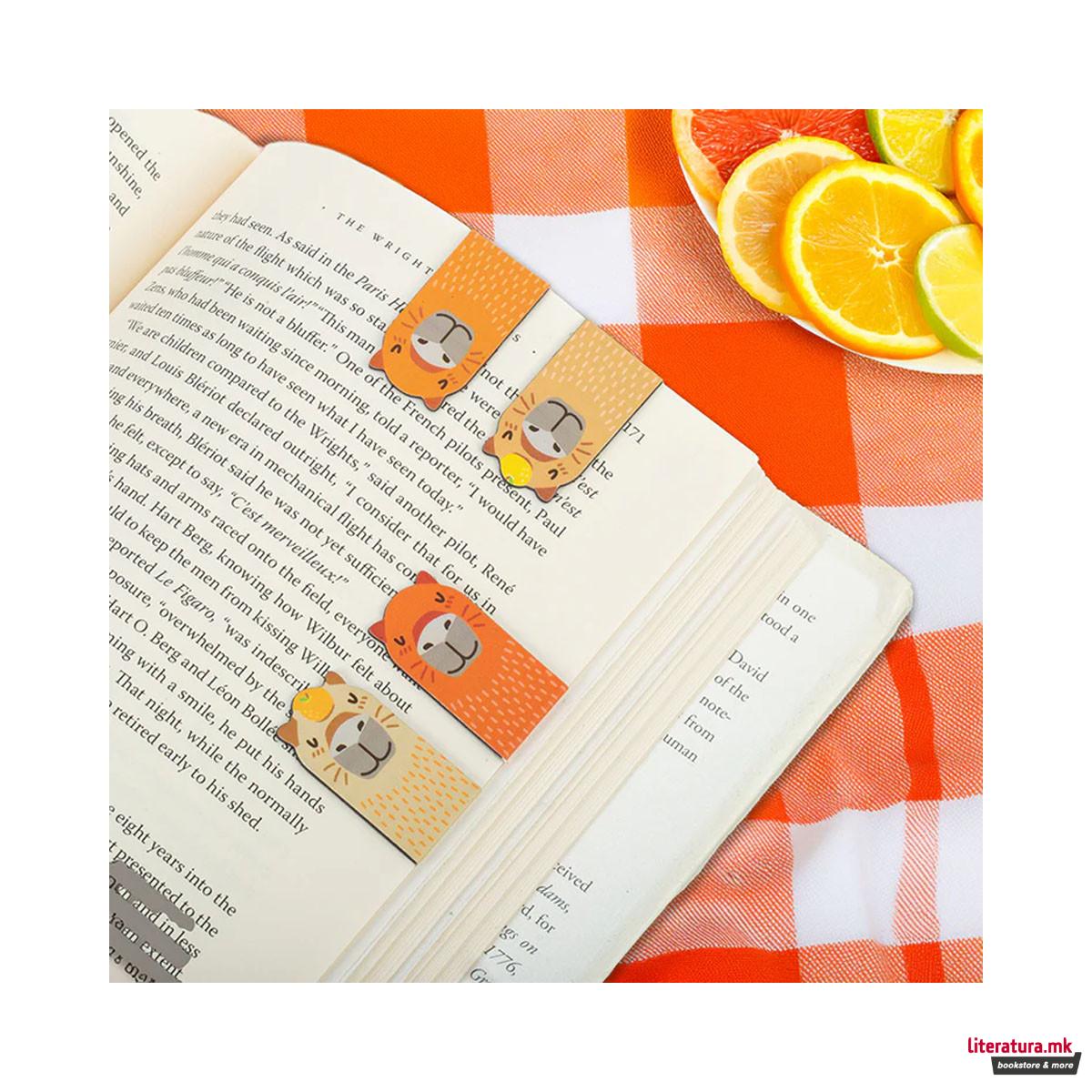 Сет од 4 магнетни обележувачи за книги Capybara 
