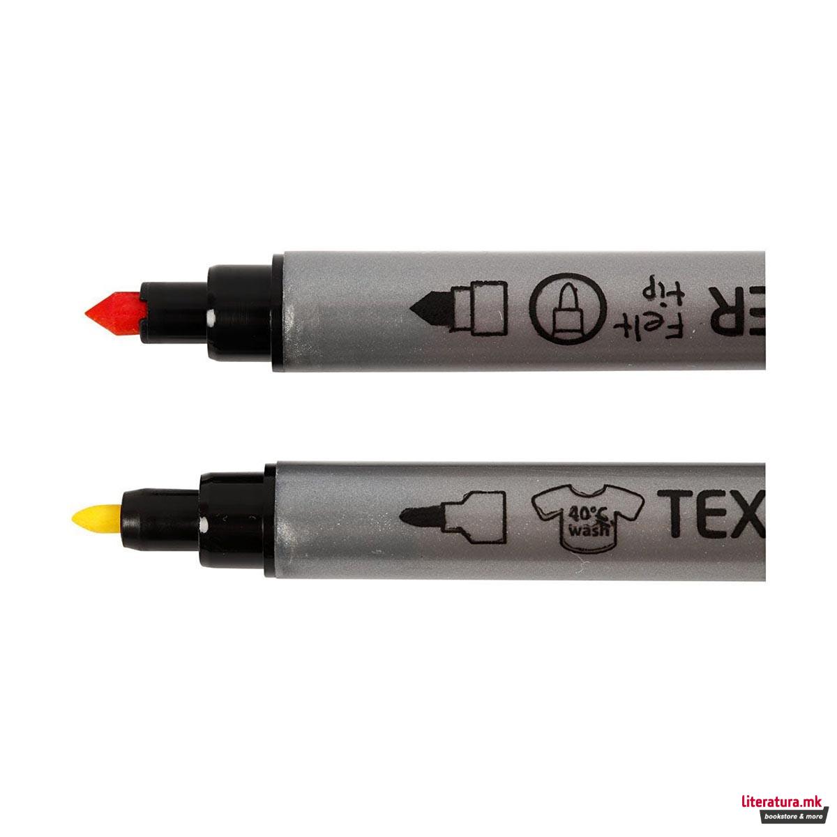 Маркери за текстил на водена база, Textile Маркерs, сет од 20 boi 