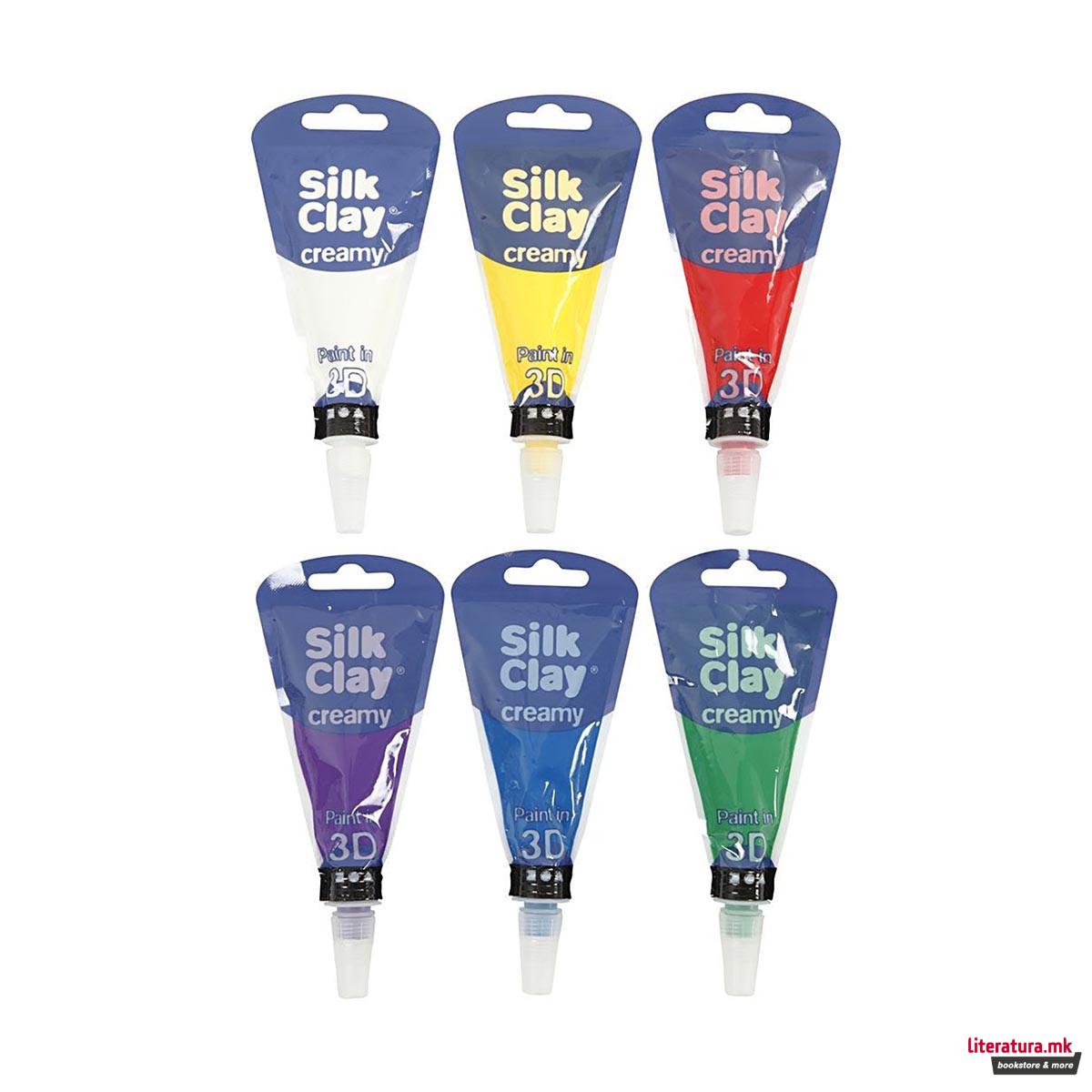 Сет глина за изработка - стандардни бои, Silk Clay® Creamy standard colours, 6 x 35мл 