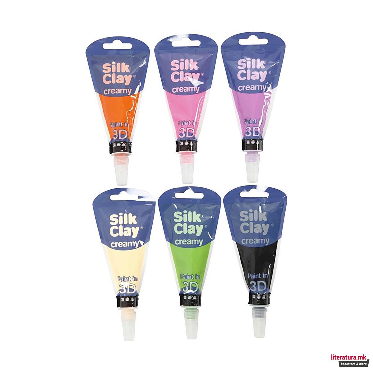 Сет глина за изработка - дополнителни бои, Silk Clay® Creamy additional colours, 6 x 35мл 