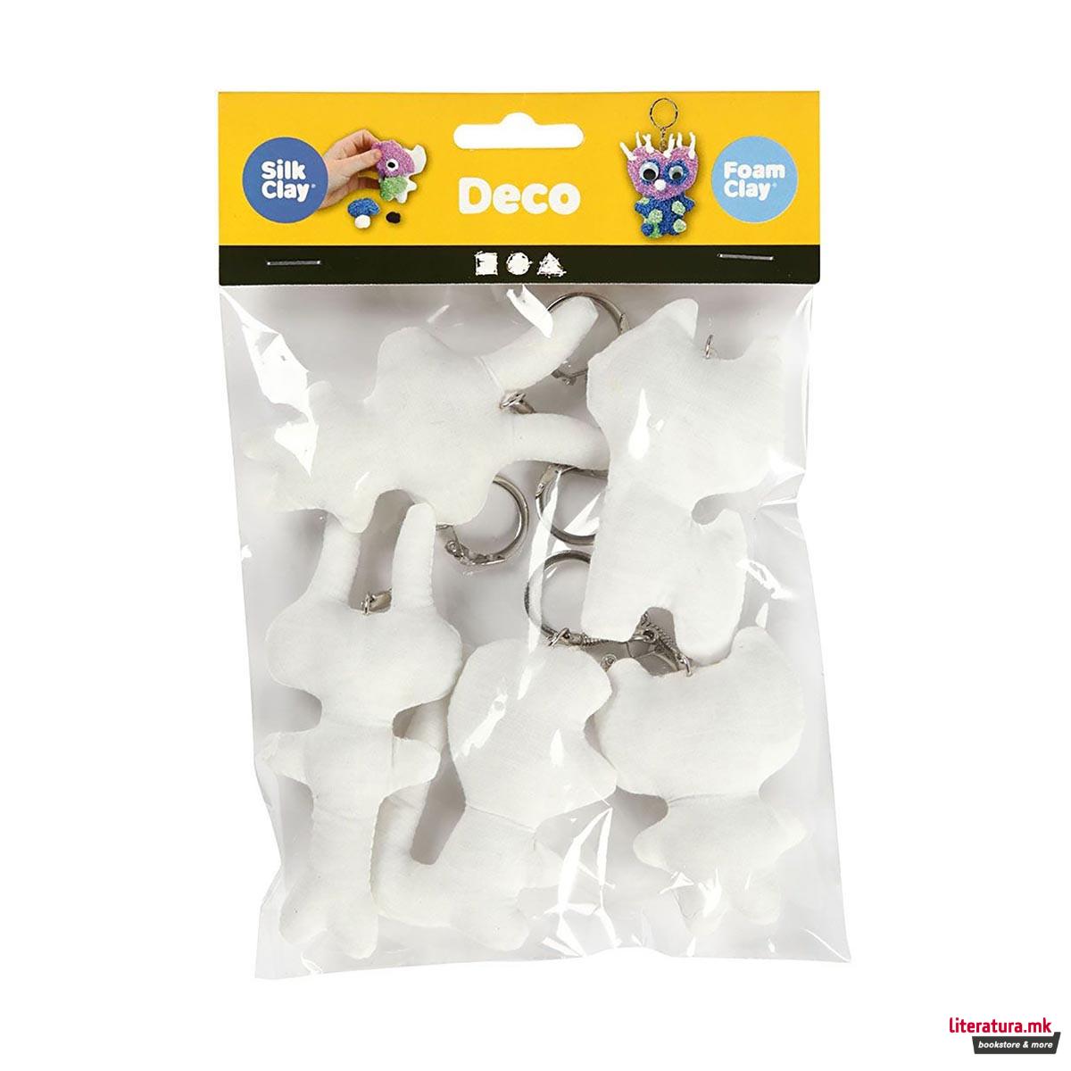 Сет платнени приврзоци за клуч, Fabric Figures with key rings, 5 парчиња 