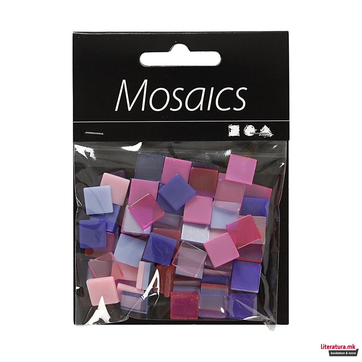 Плочки за мозаик - виолетови, Мини Mosaic, lilac/dark lilac, 25g, 10 x 10 мм 
