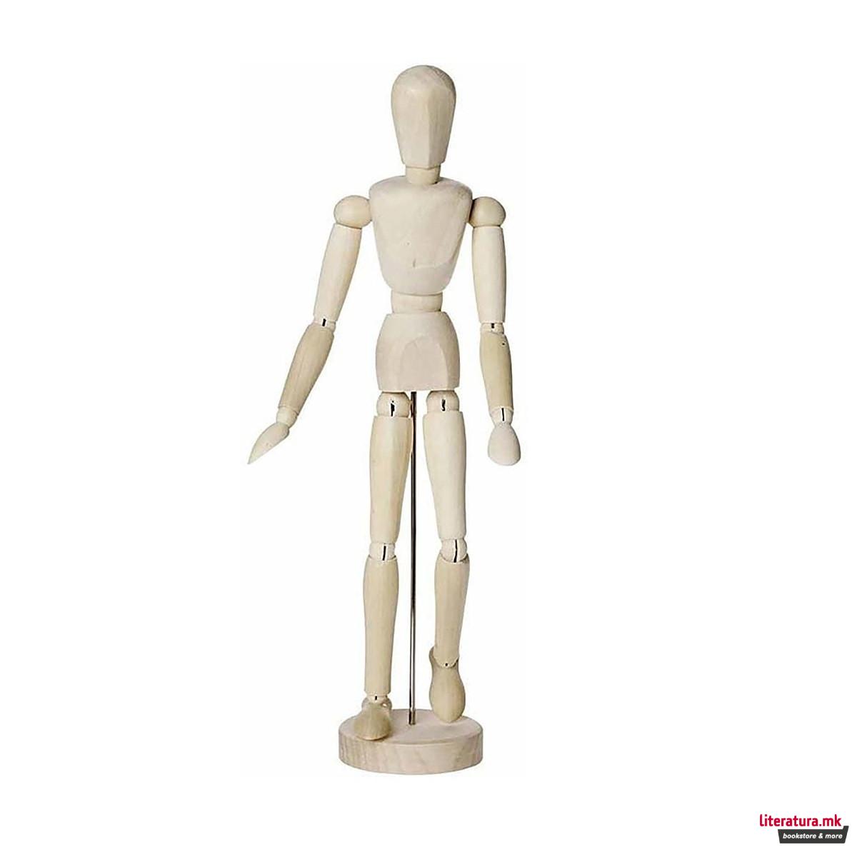 Дрвен човек-модел за цртање, Mannequin, 30 цм 