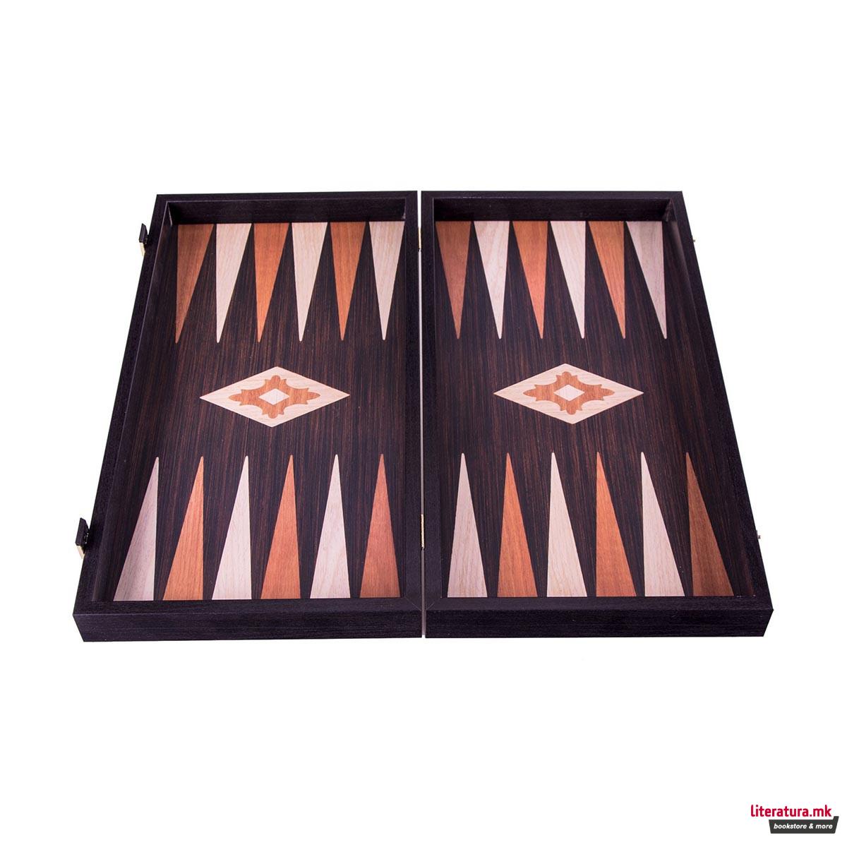 Сет за табла, Wenge Replica Wood, голема 