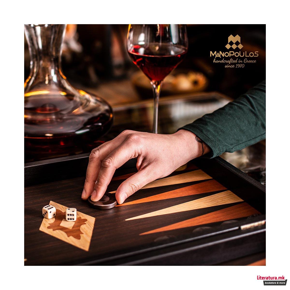 Сет за табла, Wenge Replica Wood, голема 