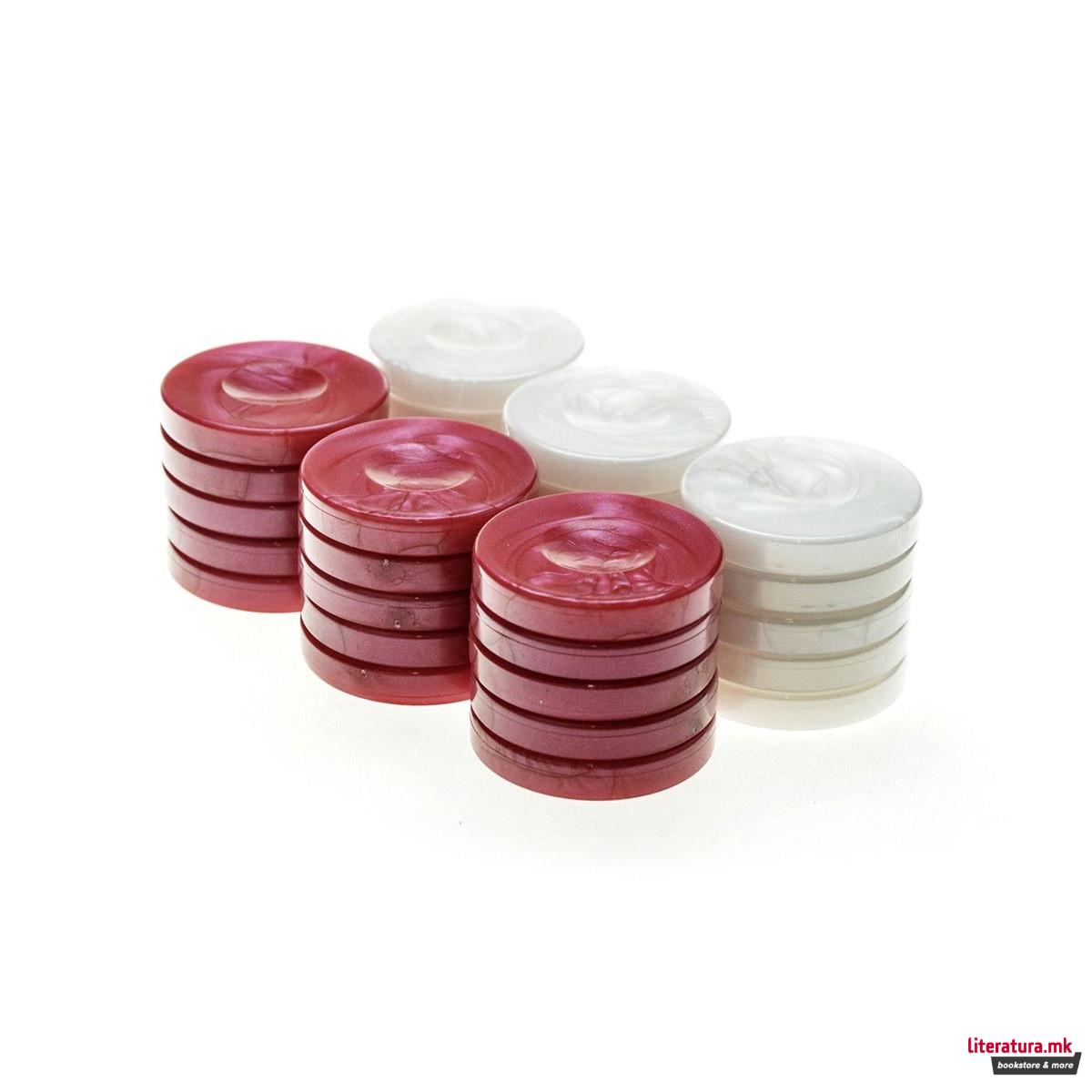 Пулови за табла - бисерни, Handcrafted Premium, 26mm, црвени 