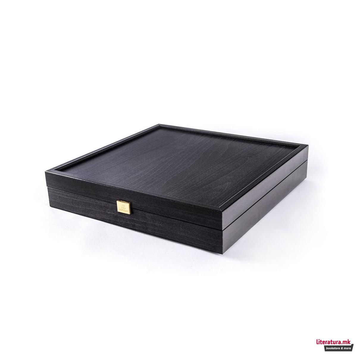 Сет за шах, Handcrafted Minoan Warrior, голем, црвен со златни/сребрени фигури 